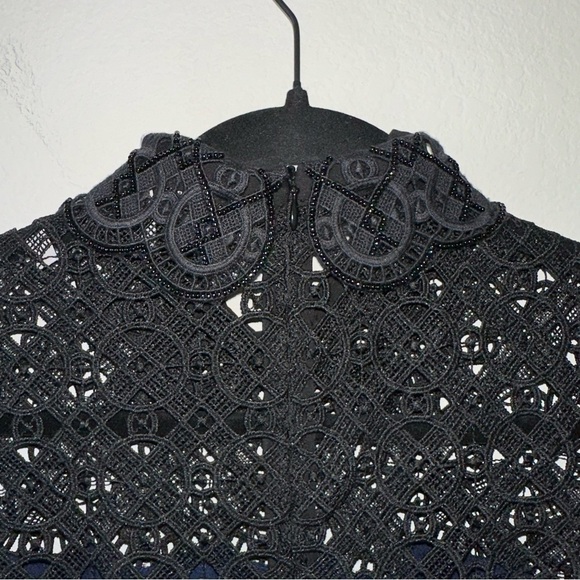 Sandro Iberia Embellished Lace Inset
Dress In Deep Navy SZ EU 36, US 4, S - Picture 9 of 11